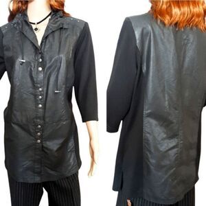 ALESSA W. COLLECTION Coat  Faux Stretch Leather NWOT sz 10